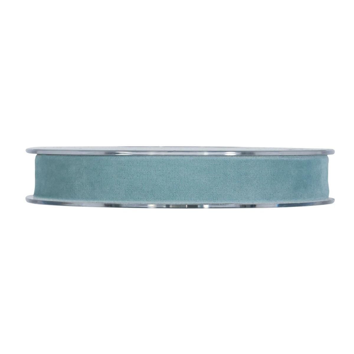 NASTRO DOPPIO VELLUTO 15MM 7MT CELESTE POLVERE