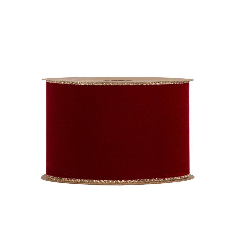 NASTRO VELLUTO C/RETRO GLITTER E B.ANIMATO 63MM 10MT ROSSO/ORO NASTRO VELLUTO C/RETRO GLITTER E B.ANIMATO 63MM 10MT ROSSO/ORO