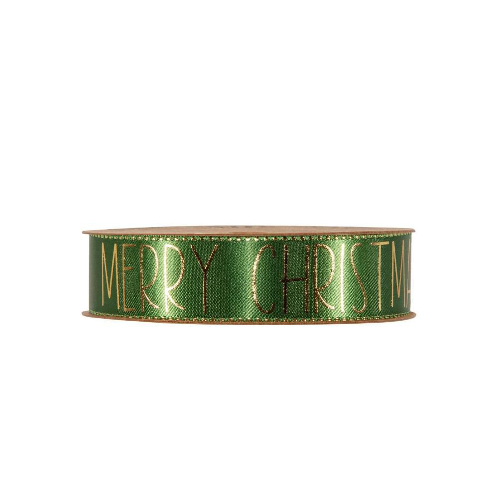 NASTRO RASO -BUON NATALE- 25MM 15MT VERDE/ORO NASTRO RASO -BUON NATALE- 25MM 15MT VERDE/ORO