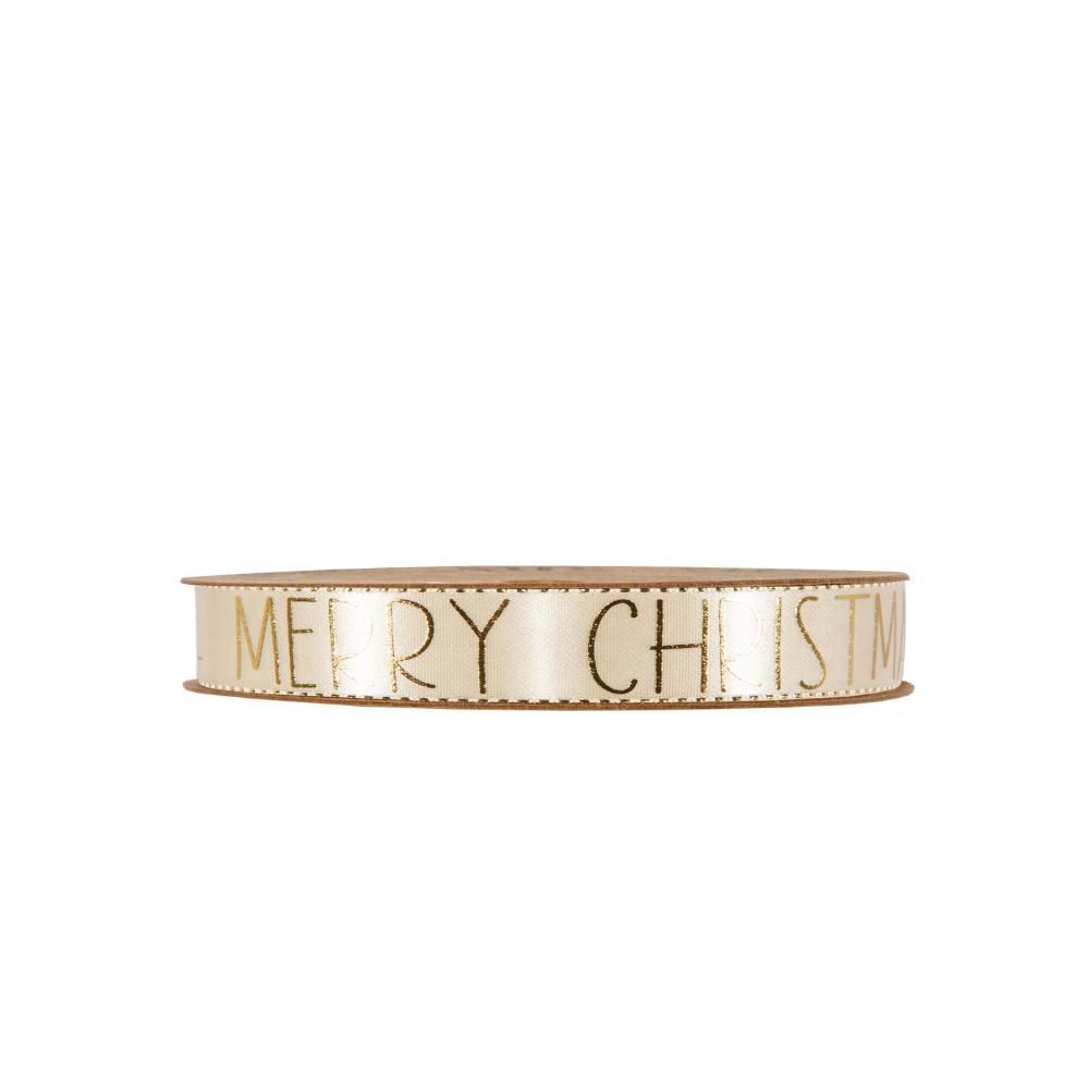 NASTRO RASO -BUON NATALE- 15MM 15MT CREMA/ORO NASTRO RASO -BUON NATALE- 15MM 15MT CREMA/ORO