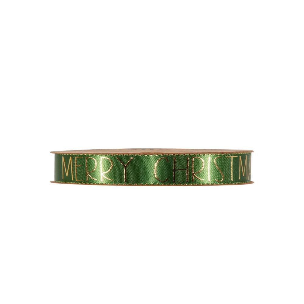 NASTRO RASO -BUON NATALE- 15MM 15MT VERDE/ORO NASTRO RASO -BUON NATALE- 15MM 15MT VERDE/ORO