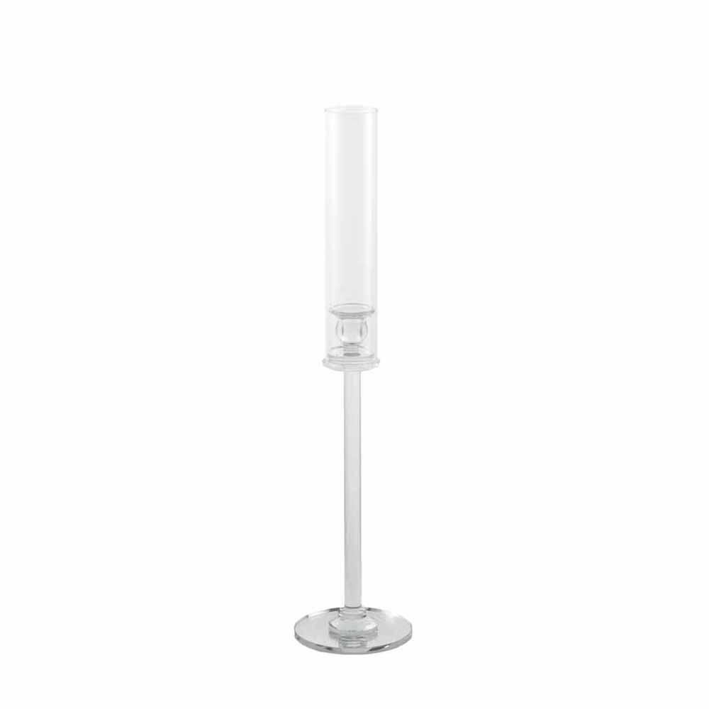 CANDELIERE C/PARAFIAMMAVETRO D.15 CM H.64 CM TRASPARENTE CANDELIERE C/PARAFIAMMAVETRO D.15 CM H.64 CM TRASPARENTE