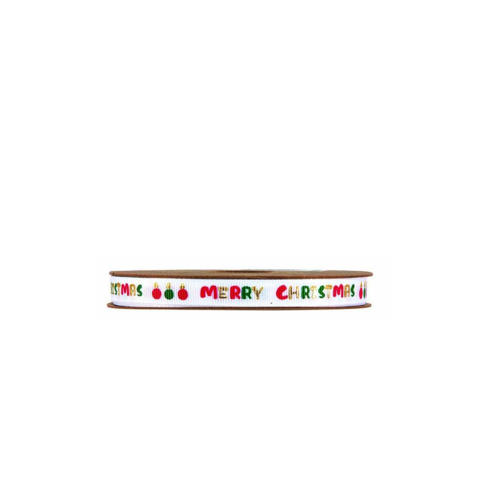 NASTRO GROS GRAIN -MERRY CHRISTMAS- 10MM 20MT BNC/RSS/VRD/ORO