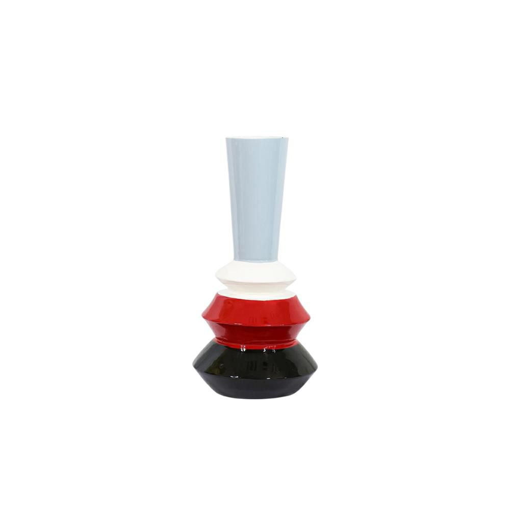 VASO LATTA D.15 CM H.31CM (S) AZZURRO/BIANCO/ROSSO/NERO VASO LATTA D.15 CM H.31CM (S) AZZURRO/BIANCO/ROSSO/NERO
