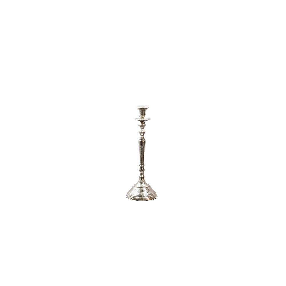 CANDELIERE METALLO H.35CM (L) -MIRA- ARGENTO SATINATO