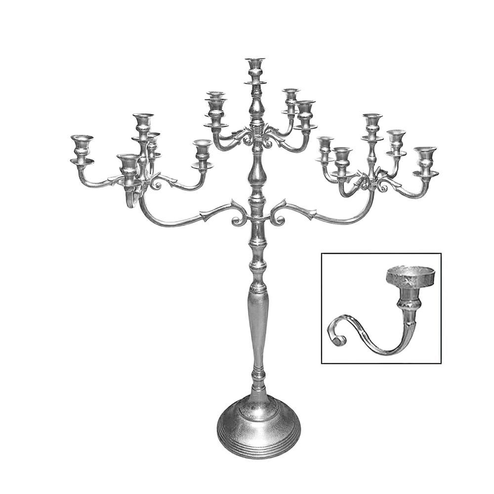 CANDELABRO ALLUMINIO 15FUOCHI H.100 CM -MIRA- ARGENTO SATINATO CANDELABRO ALLUMINIO 15FUOCHI H.100 CM -MIRA- ARGENTO SATINATO