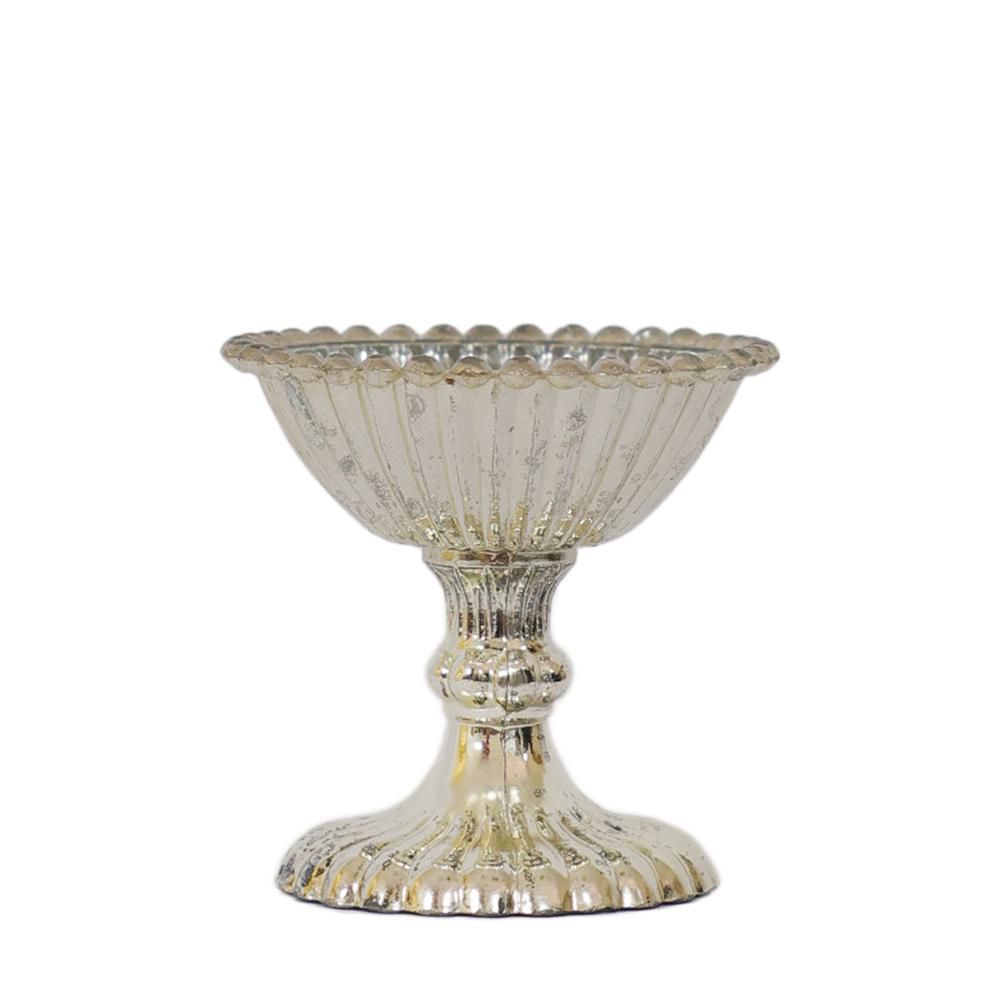 COPPA VETRO C/BASE D.25CM H.22 CM (L) ARGENTO COPPA VETRO C/BASE D.25CM H.22 CM (L) ARGENTO