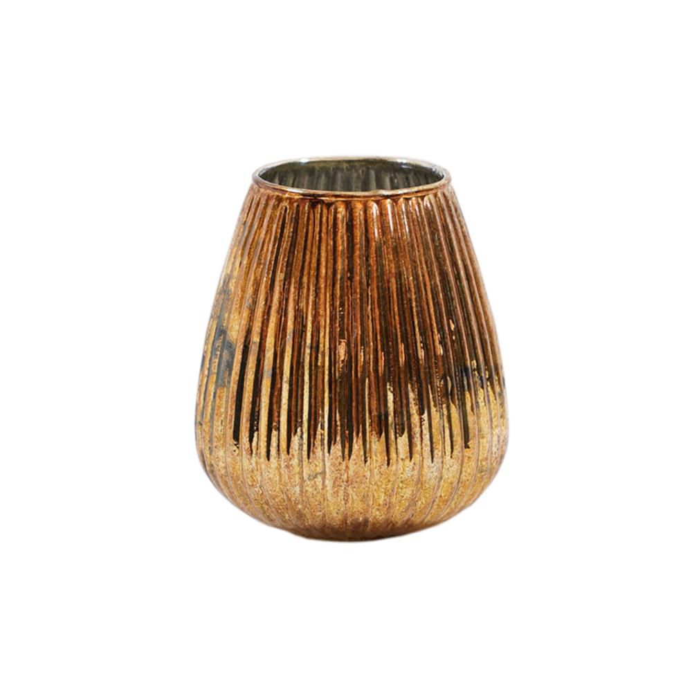 VASO VETRO D.13 CM H.15CM (M) ORO ANTICATO/ARGENTO MERCURY