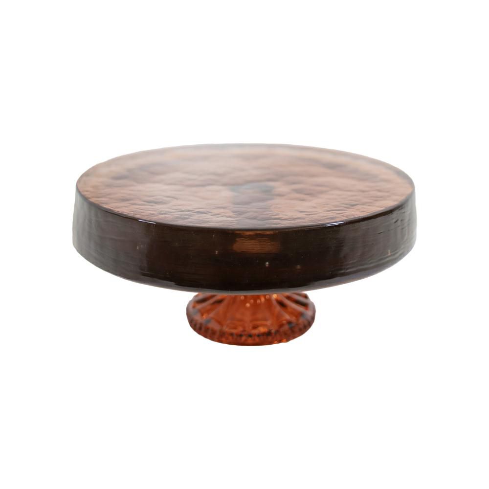 ALZATA VETRO C/BASE D.24 CM H.11 CM (M) MARRONE ALZATA VETRO C/BASE D.24 CM H.11 CM (M) MARRONE