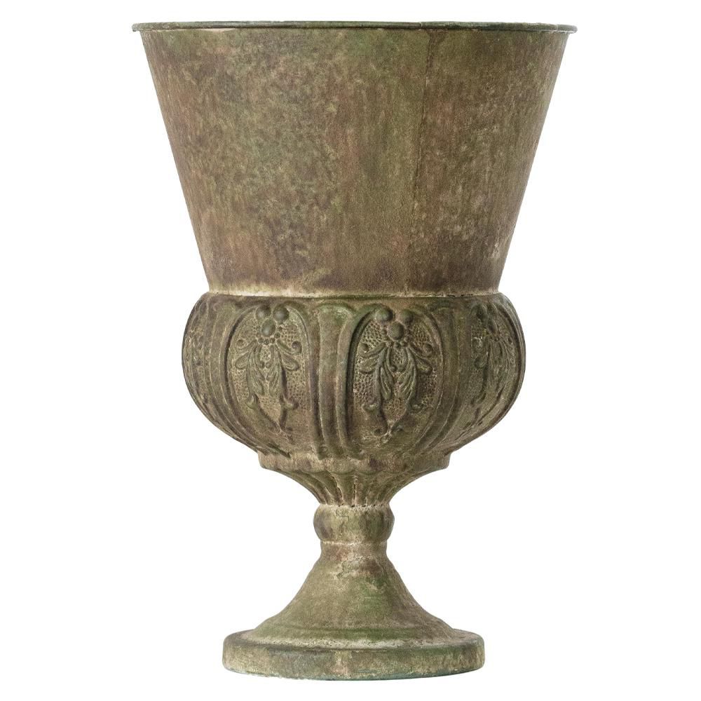 COPPA METALLO D.31 CM H.45 CM (L) PATINA VERDE