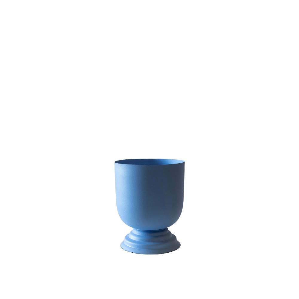 VASO TONDO METALLO D.16,5 CM H.20 CM (M) -ECLETTICA- AZZURRO