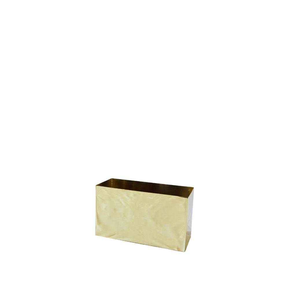 VASCHETTA RETTANGOLARE IN ACCIAIO 28X12 CM H.16 CM ORO LUCIDO