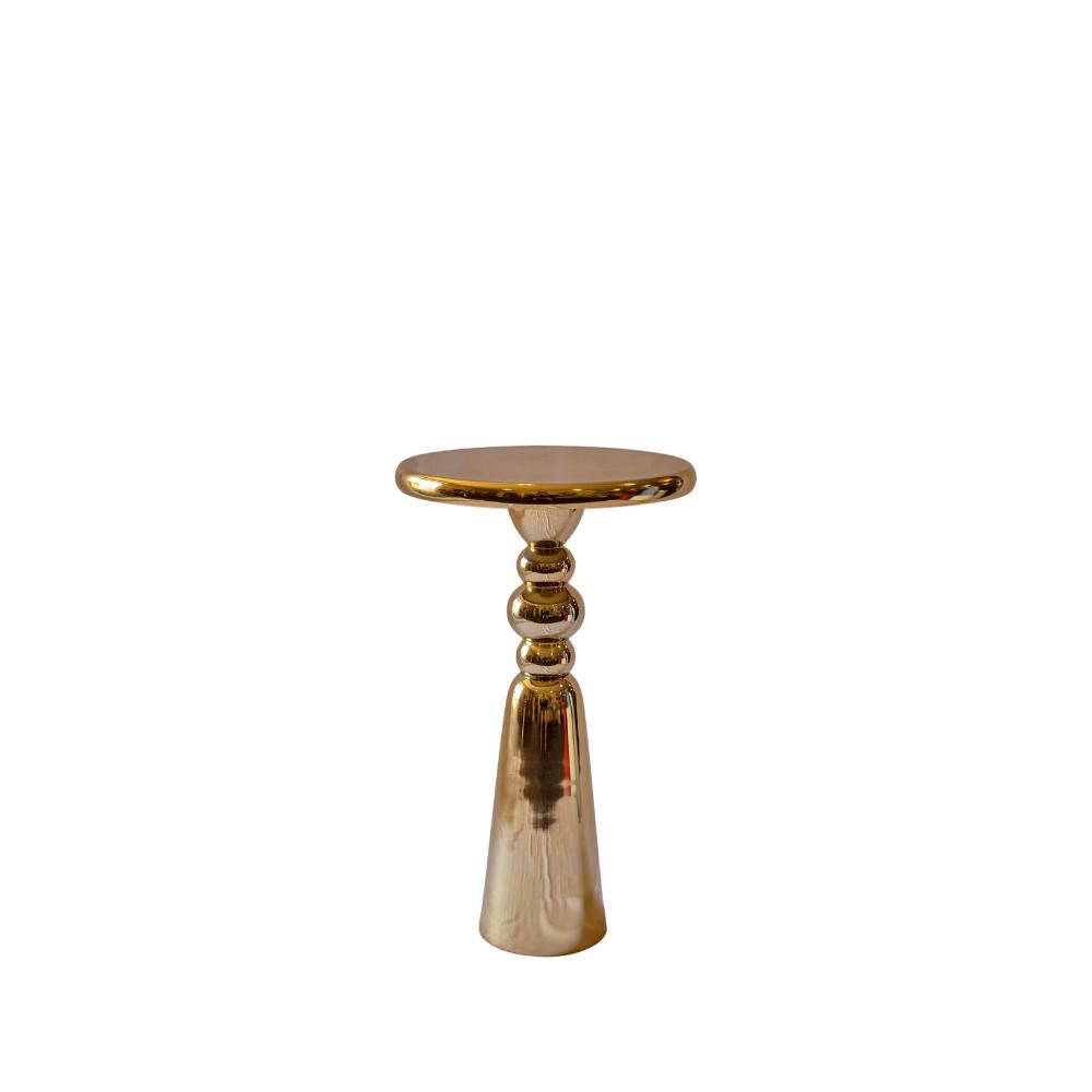 TAVOLO ALLUMINIO D.34 CM H.58 CM ORO LUCIDO