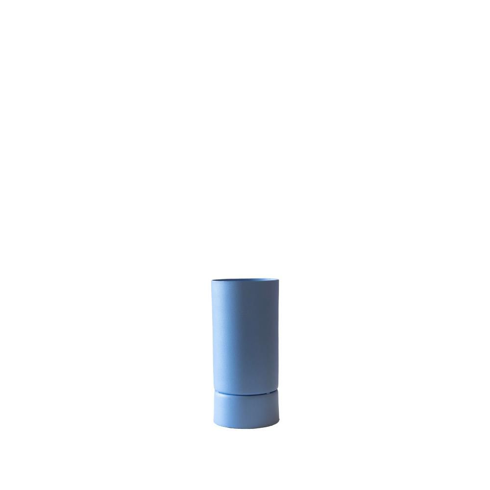 VASO CILINDRICO METALLOD.8,5 CM H.18,5 CM (L) AZZURRO