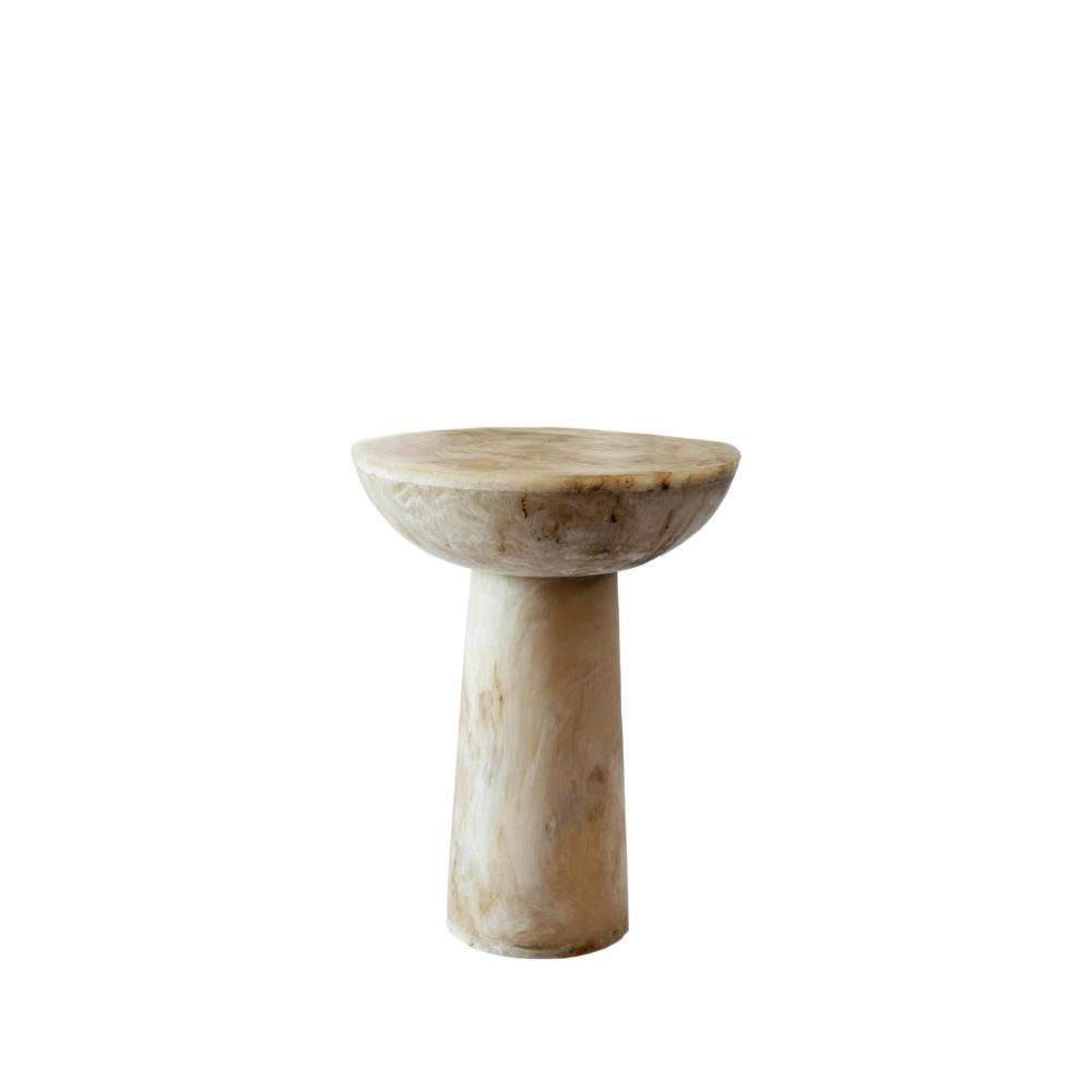 TAVOLO IN RESINA D.40 CM H.53 CM ALABASTRO