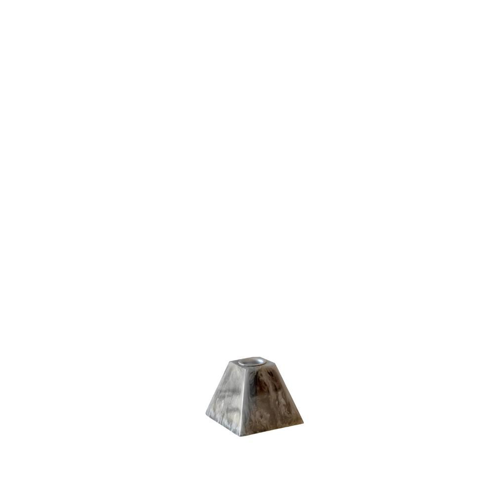 CANDELIERE IN RESINA 8X8 CM H.7 CM (S) GRIGIO MARMORIZZATO