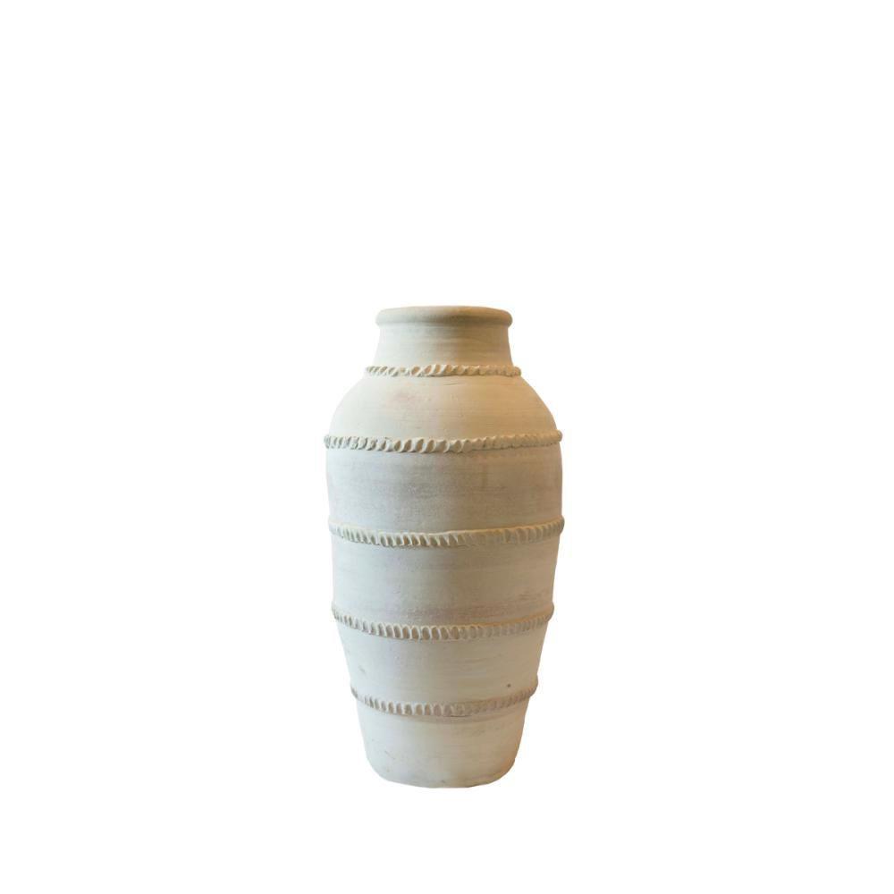 ANFORA TERRACOTTA C/DECORI H.100 CM NATURALE
