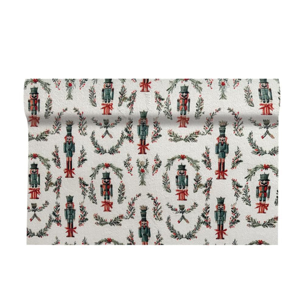 RUNNER VELLUTO CM 28X5 MT -SCHIACCIANOCI- AVORIO/VERDE/ROSSO