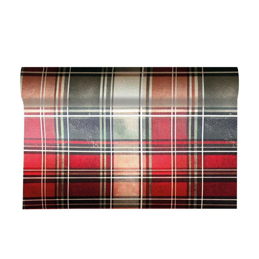 RUNNER VELLUTO CM 28X5 MT -SCOZZESE- MARRONE/VERDE/ROSSO/AVORIO