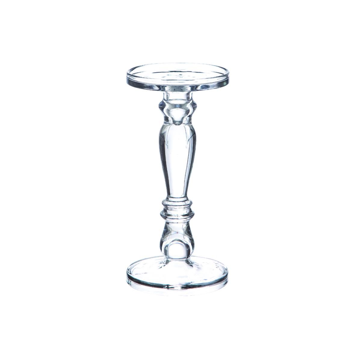 CANDELIERE VETRO D.13 CM H.27 CM TRASPARENTE