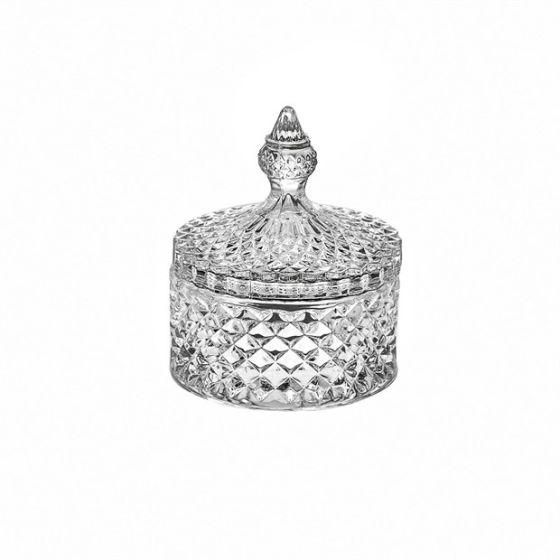 CONFETTIERA VETRO C/COPERCHIO D.10,5 CM H.12,5 CM