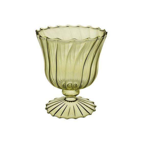 COPPA VETRO D.15 CM H.17 CM VERDE OLIVA COPPA VETRO D.15 CM H.17 CM VERDE OLIVA