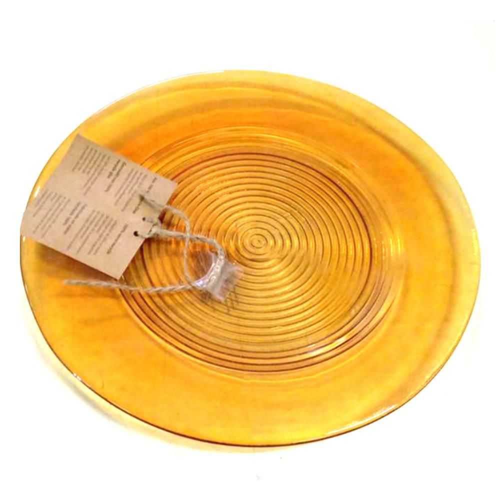 PIATTO VETRO RECYCLE D28X2 ARANCIO