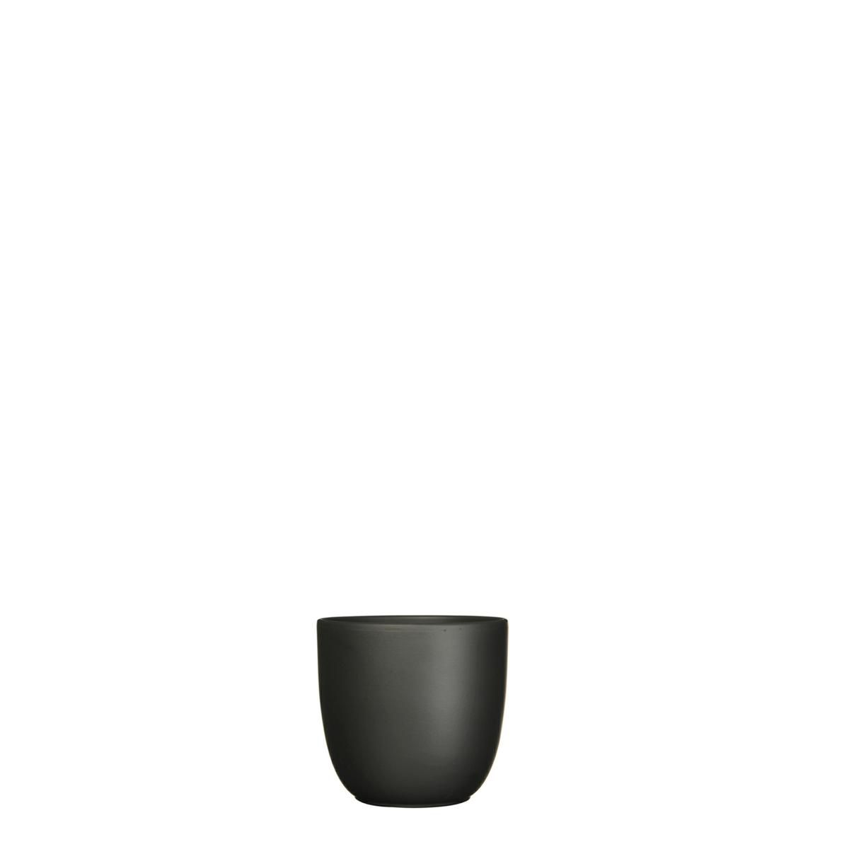 VASO CERAMICA TONDO D.8,5 CM H.7,5 CM -TUSCA- NERO MATT