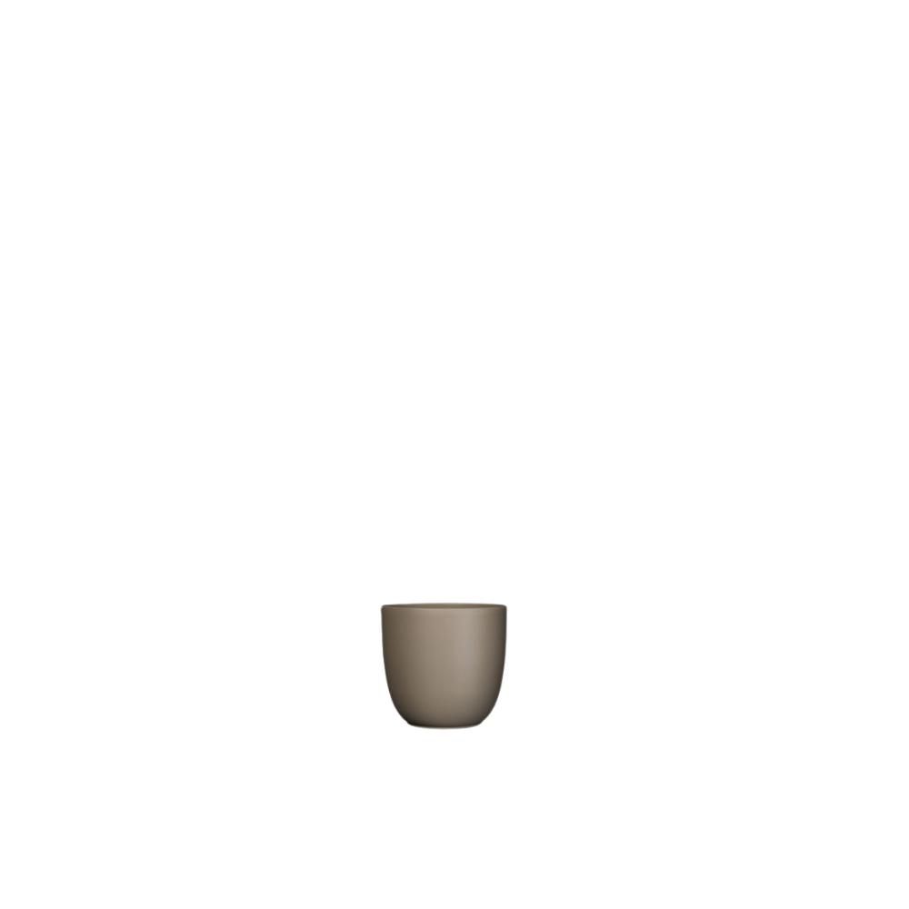 VASO CERAMICA TONDO H.13 CM D.13,5 CM -TUSCA- TORTORA MATT