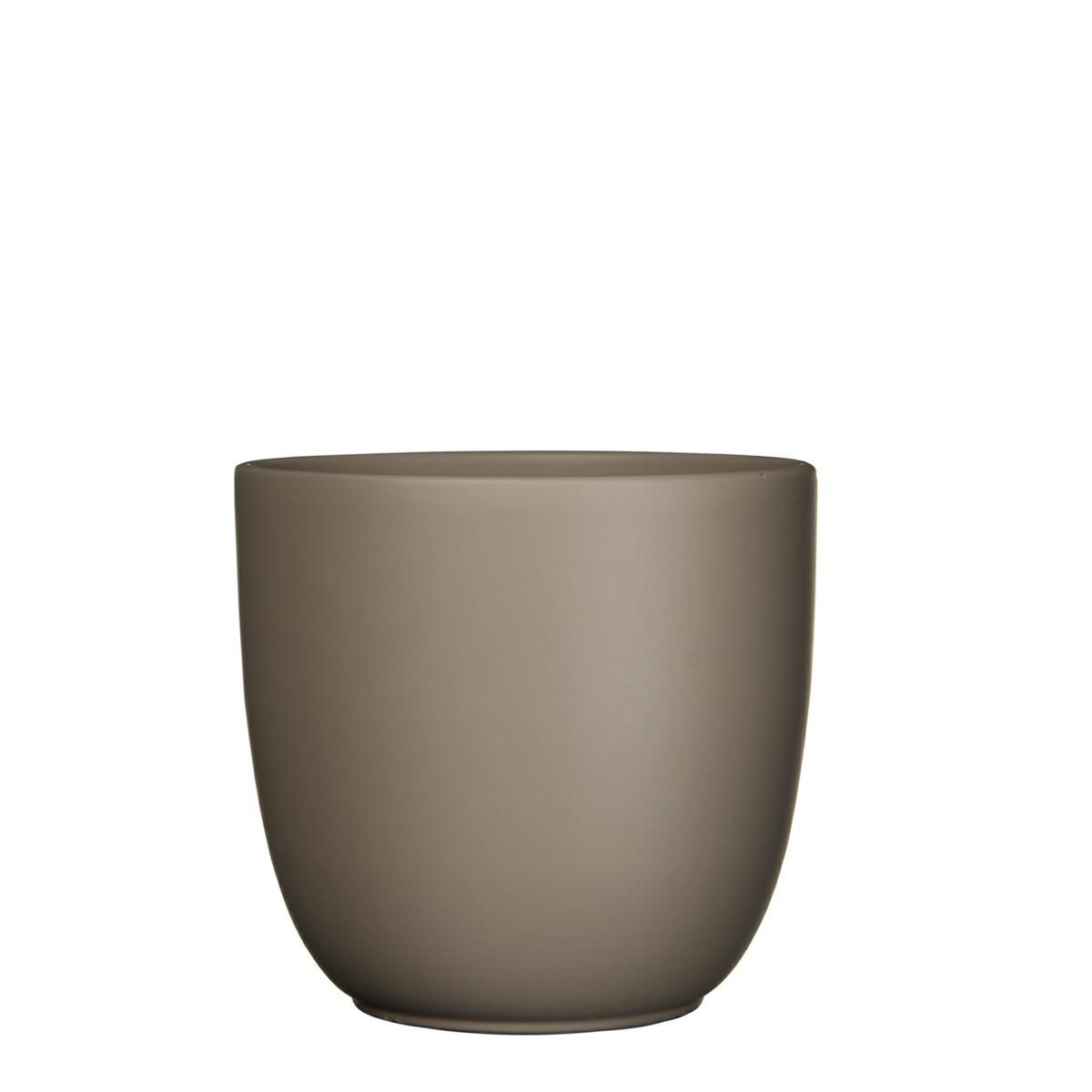 VASO CERAMICA TONDO D.28 CM H.25 CM -TUSCA- TORTORA MATT