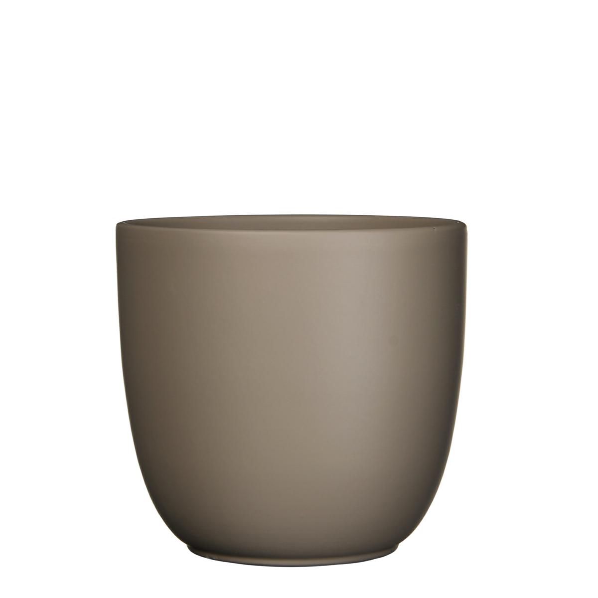 VASO CERAMICA TONDO D.31 CM H.28,5 CM -TUSCA- TORTORA MATT