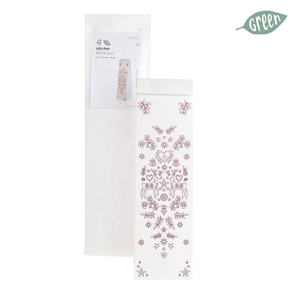 SHOPPERS CARTA -JOLLY DEER- 45X11 H.11 PZ.5 CM BIANCO/ROSSO SHOPPERS CARTA -JOLLY DEER- 45X11 H.11 PZ.5 CM BIANCO/ROSSO