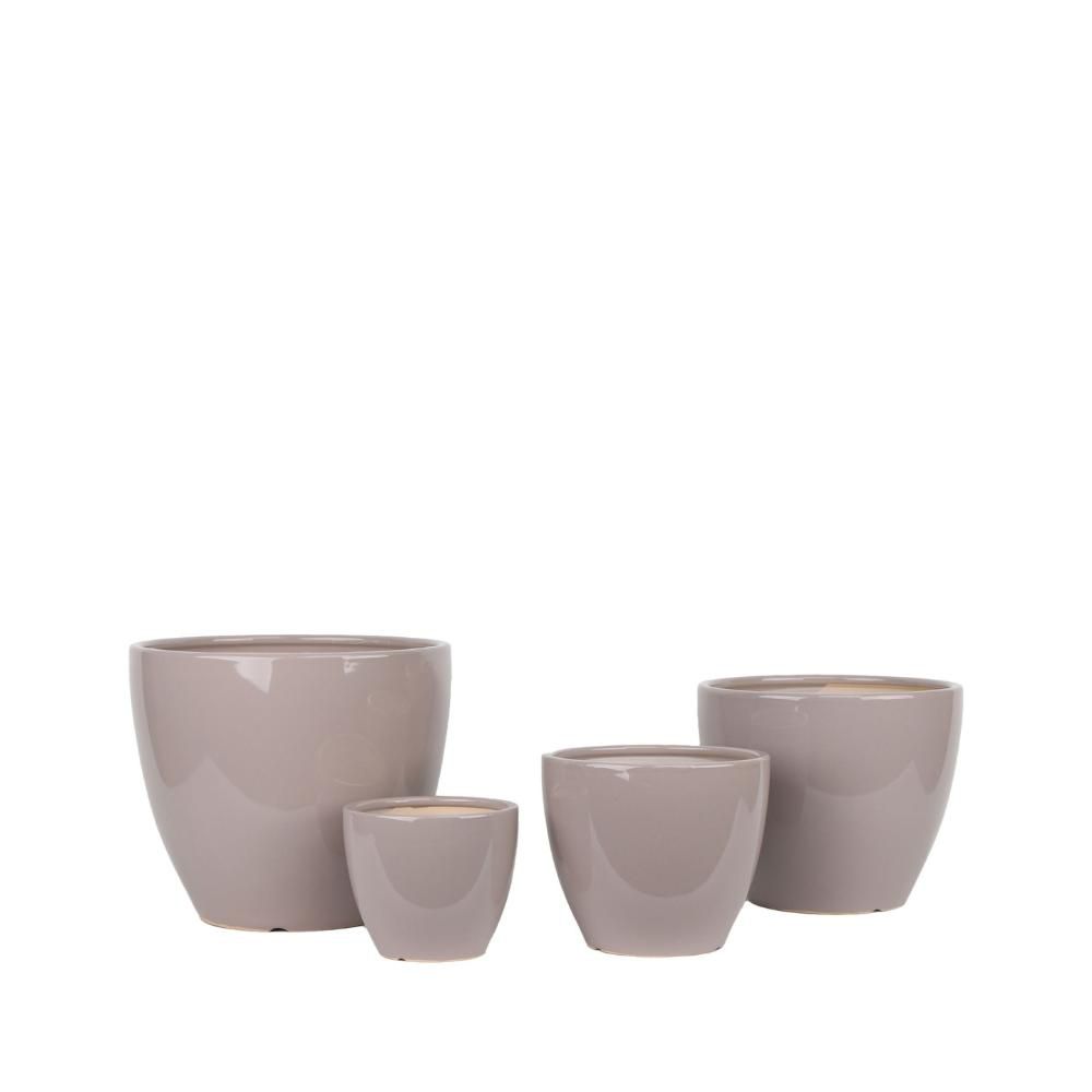 SET 4 VASI CERAMICA D.15-20,5-25,5-30,5H.13-17-21,5-26 EGG TAUPE