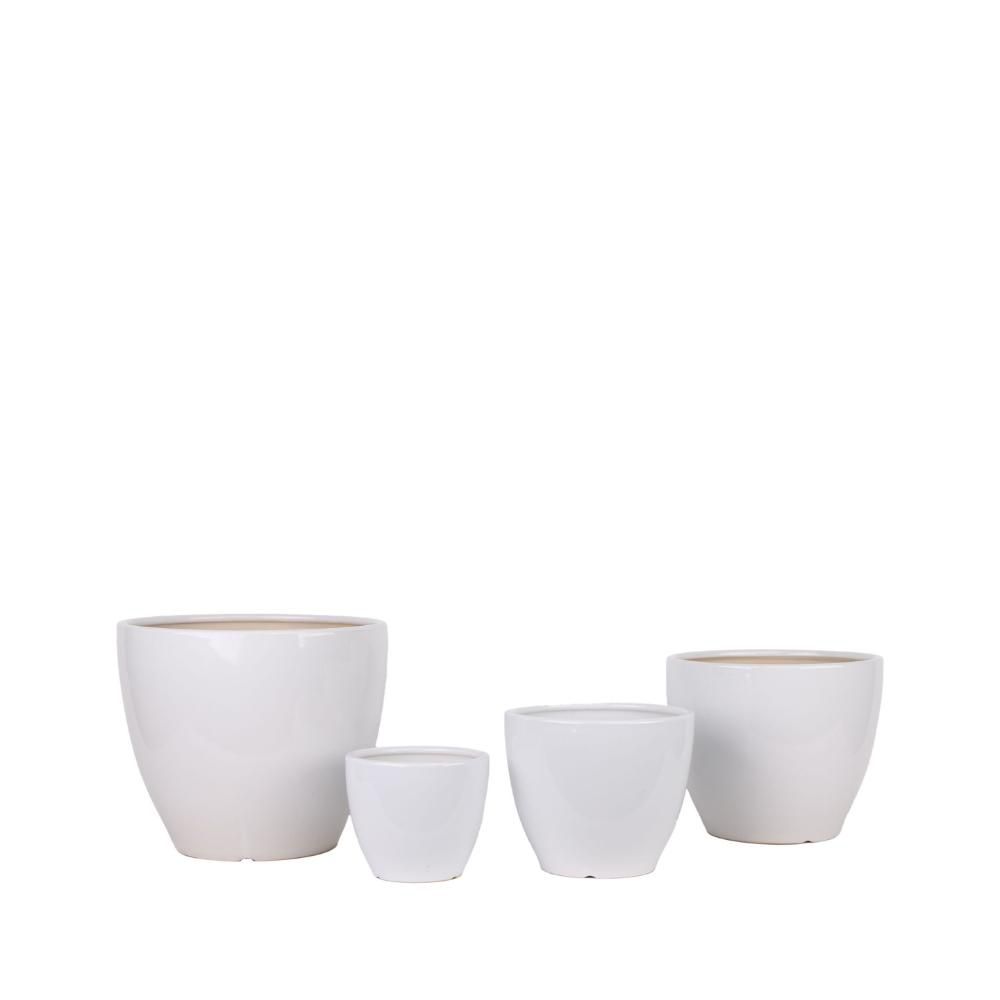 SET 4 VASI CERAMICA D.15-20,5-25,5-30,5H.13-17-21,5-26EGG BIANCO