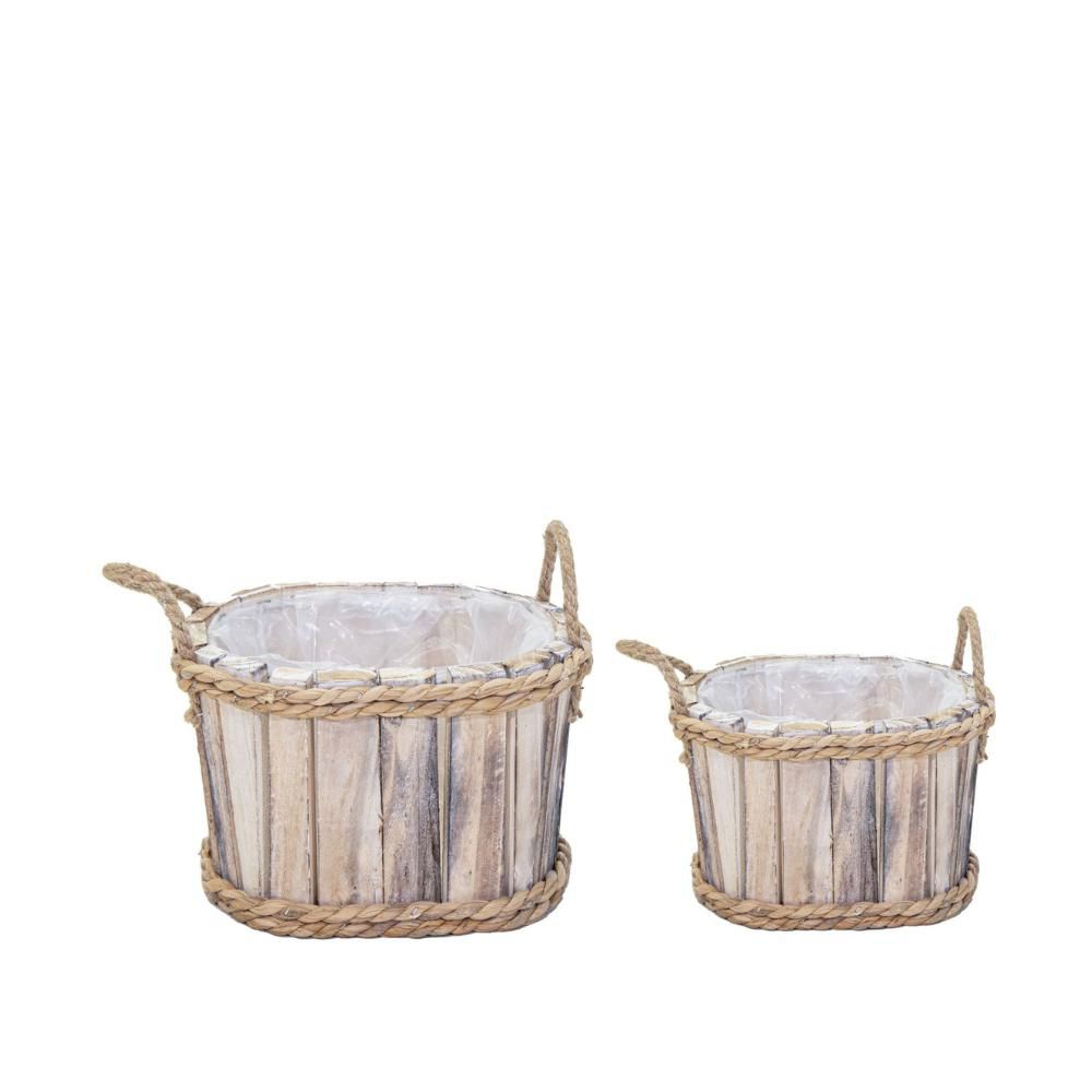 SET 2 CESTI TONDI LEGNOD.20-26 CM H.14-16 CM GRIGIO SET 2 CESTI TONDI LEGNOD.20-26 CM H.14-16 CM GRIGIO