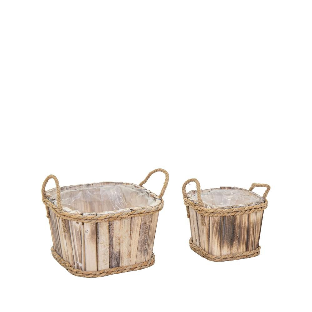SET 2 CESTI QUADRATI LEGNO 20-26X20-26 CM H.14-16 CM GRIGIO SET 2 CESTI QUADRATI LEGNO 20-26X20-26 CM H.14-16 CM GRIGIO