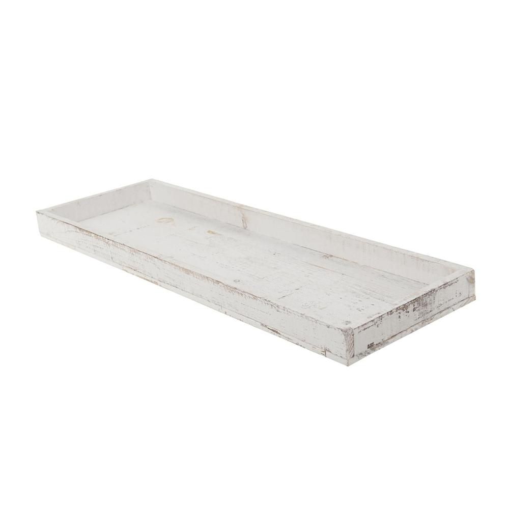 VASSOIO LEGNO RETTANGOLARE 60X20X4 CM WASHED BIANCO