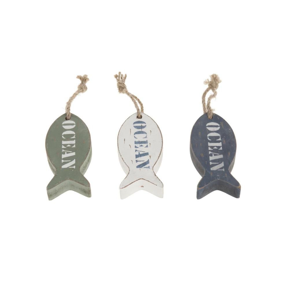 SET 3 PESCI LEGNO-OCEAN-D/APP. 14X7X2,5 ASS.BLU