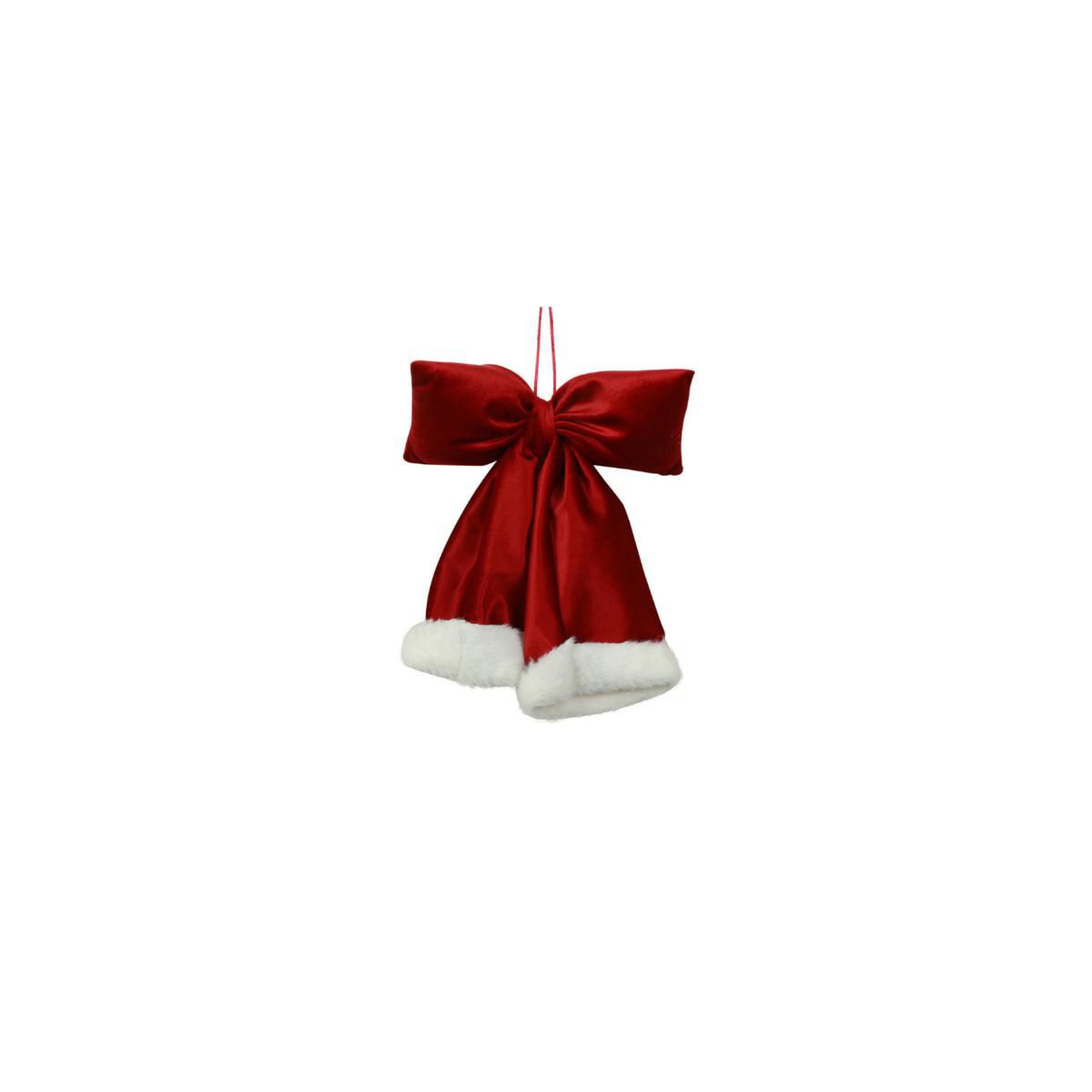 FIOCCO VELLUTO C/ECOPELLICCIA 19X23 CM ROSSO/BIANCO