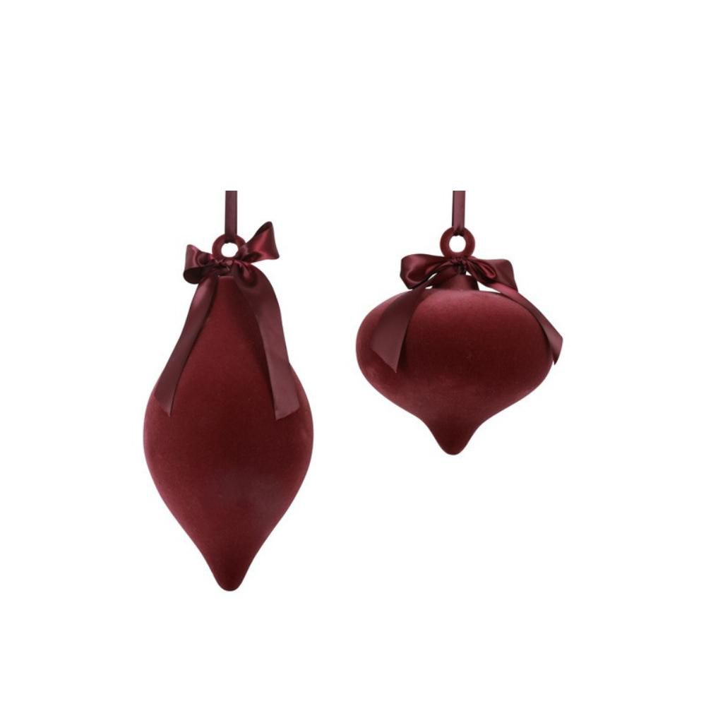 SET 2 DECORI VELLUTO D.20 CM H.32 CM-AMARA A2- ROSSO CILIEGIA SET 2 DECORI VELLUTO D.20 CM H.32 CM-AMARA A2- ROSSO CILIEGIA