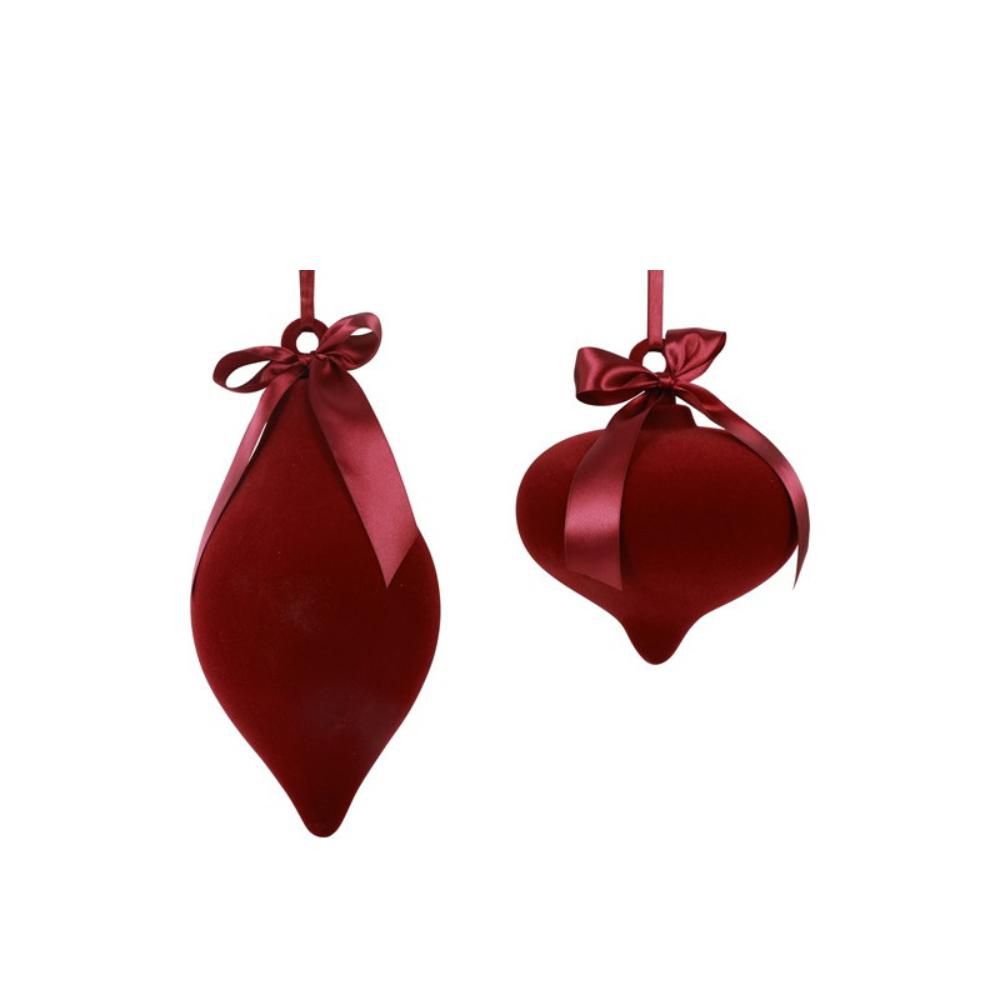 SET 2 DECORI VELLUTO D.20 CM H.32 CM -AMARA A2- BORDEAUX