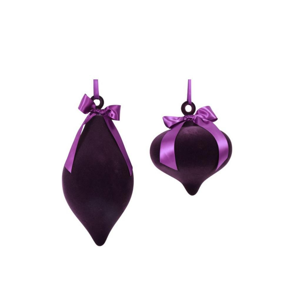 SET 2 DECORI VELLUTO D.20 CM H.32 CM-AMARA A2- PURPLE SET 2 DECORI VELLUTO D.20 CM H.32 CM-AMARA A2- PURPLE