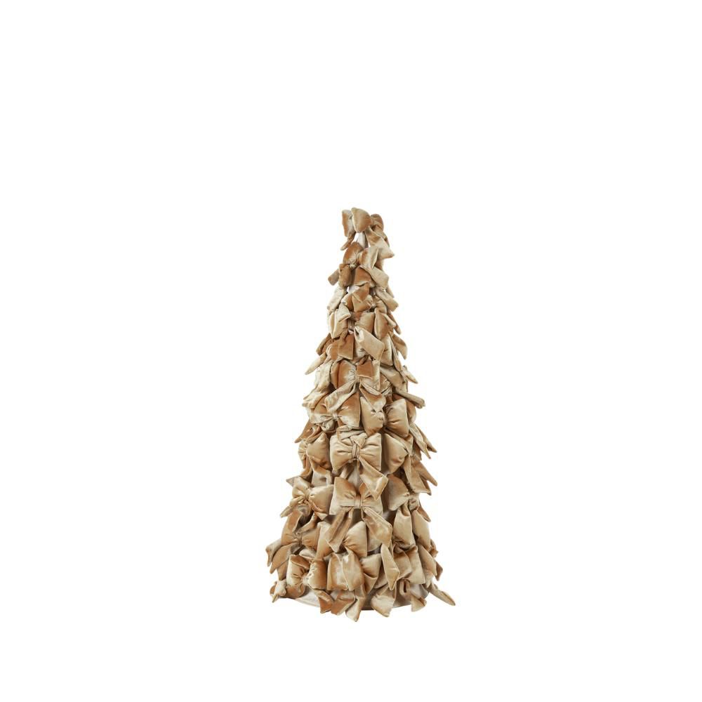ALBERO C/FIOCCHI VELLUTO -ROYALS XL- D.80 CM H.80 CM BEIGE/ORO