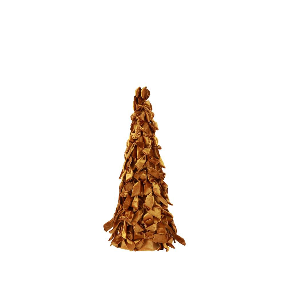 ALBERO C/FIOCCHI VELLUTO -ROYALS XL- D.80 CM H.80 CM MARRONE/ORO