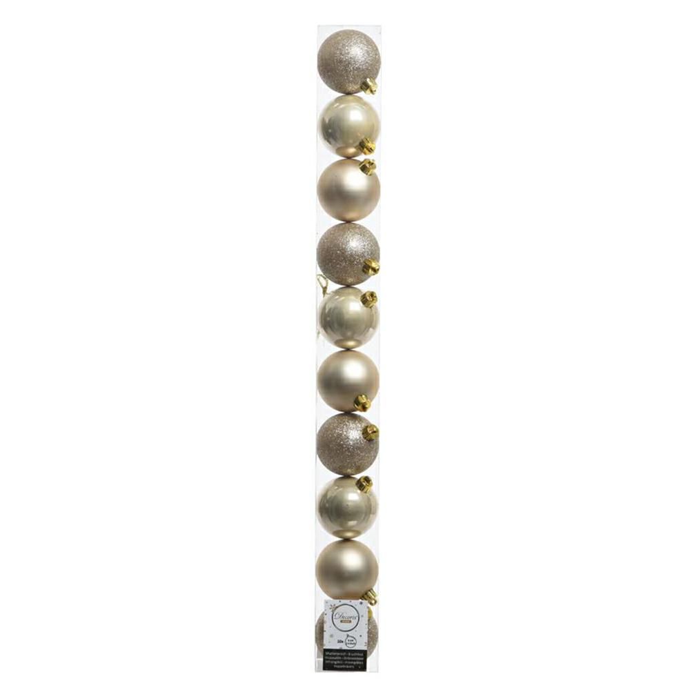 SET 10 SFERE POLY MM.60ASS. LUCIDO/SATINATO/GLITTER PERLA