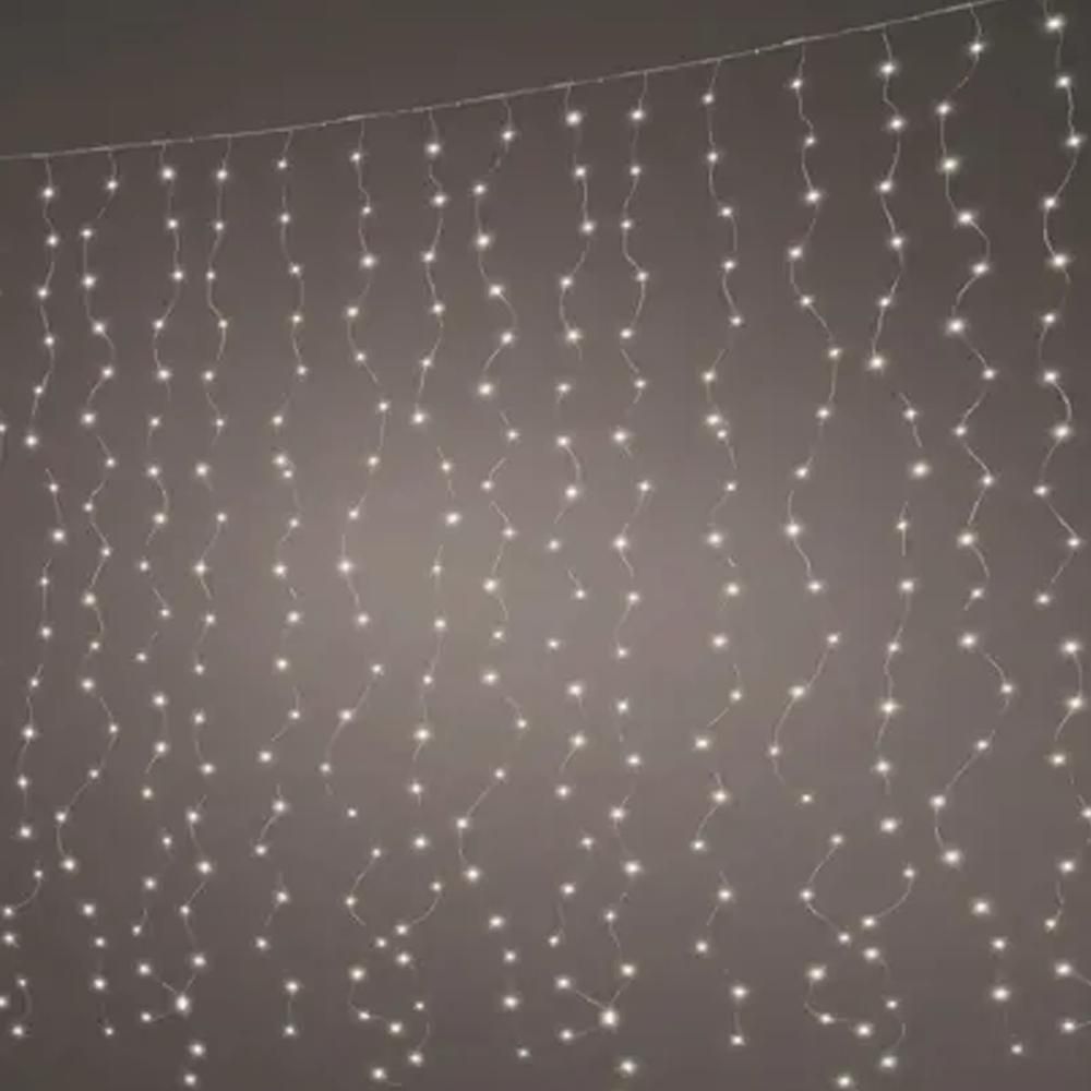 TENDA LUCI 400LED 20FILI L.190CM H.200CM L.CALDA/F.ARGENTO ESTER TENDA LUCI 400LED 20FILI L.190CM H.200CM L.CALDA/F.ARGENTO ESTER
