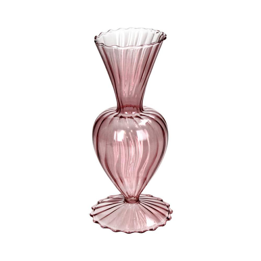 VASO VETRO MONOFIORE D.10 CM H.20 CM ROSA VASO VETRO MONOFIORE D.10 CM H.20 CM ROSA