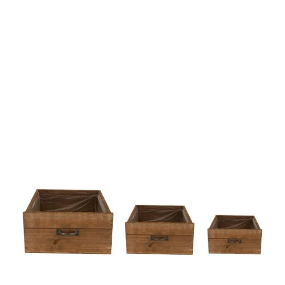 SET 3 CASSETTI LEGNO 17-23-29X17-23-29 CM H.12-13-14 CM NATURALE