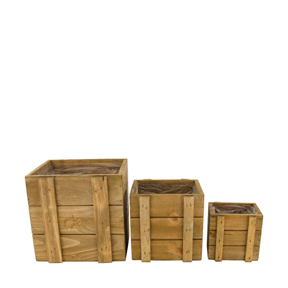 SET 3 CASSETTI LEGNO 10-14-18X10-14-18 H.10-14-18 CM MARRONE SET 3 CASSETTI LEGNO 10-14-18X10-14-18 H.10-14-18 CM MARRONE