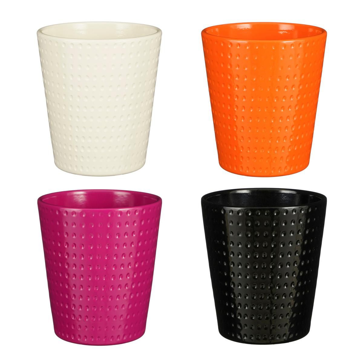 SET 4 VASI CERAMICA D.12 CM H.14,5 CM -VIC- BNC/FCS/NR/ORG SET 4 VASI CERAMICA D.12 CM H.14,5 CM -VIC- BNC/FCS/NR/ORG